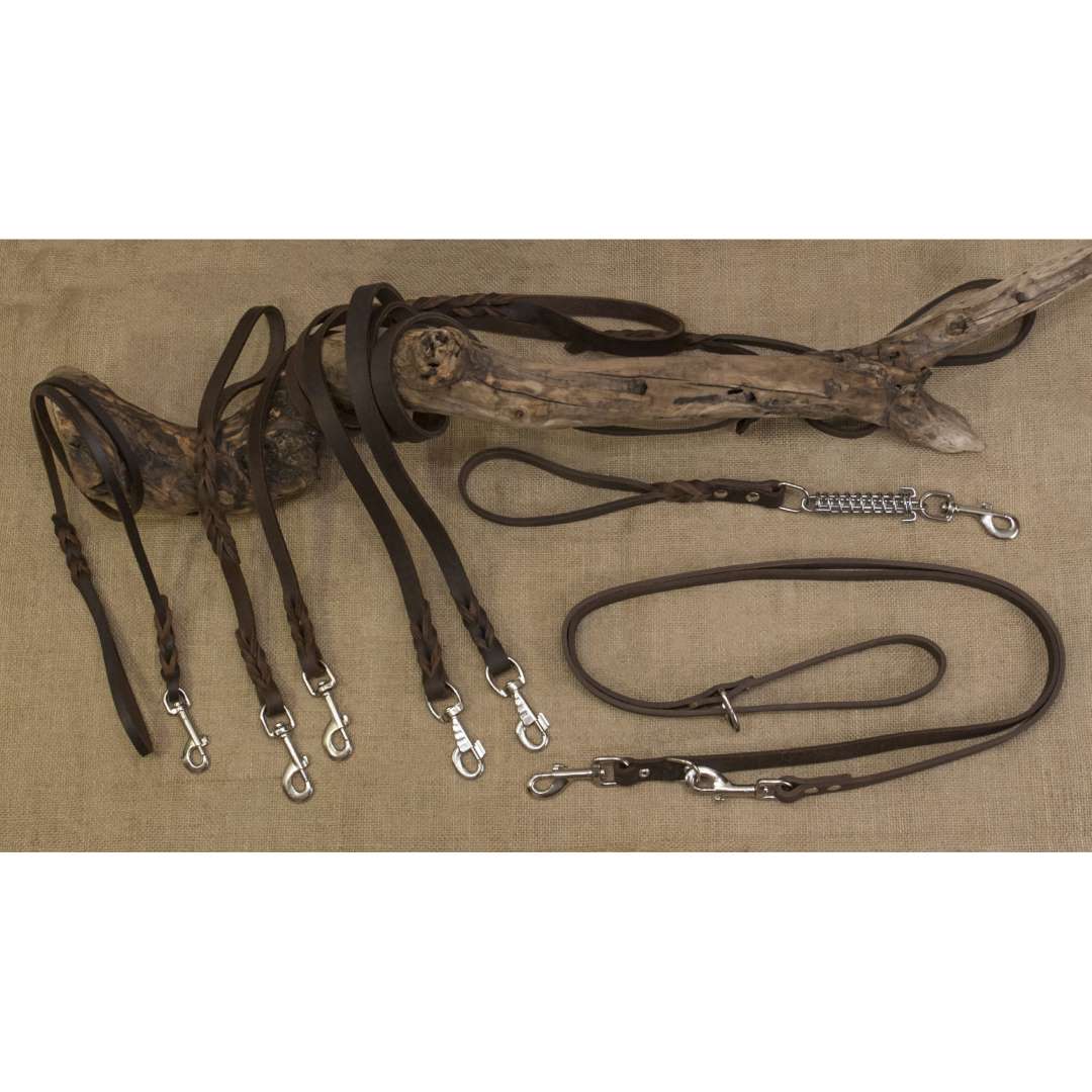40L-all Oiled Leather Leash for 2 Dogs Νο.25-1 - Image 1