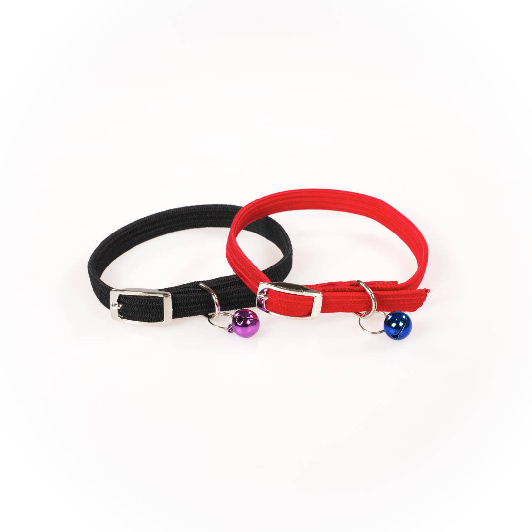 sh-343_cat_collar_with_buckle_and_bell Nylon Webbing Cat Collar with Rubber - Image 1