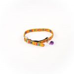Embroidered Multicolored Nylon Webbing Cat Collar