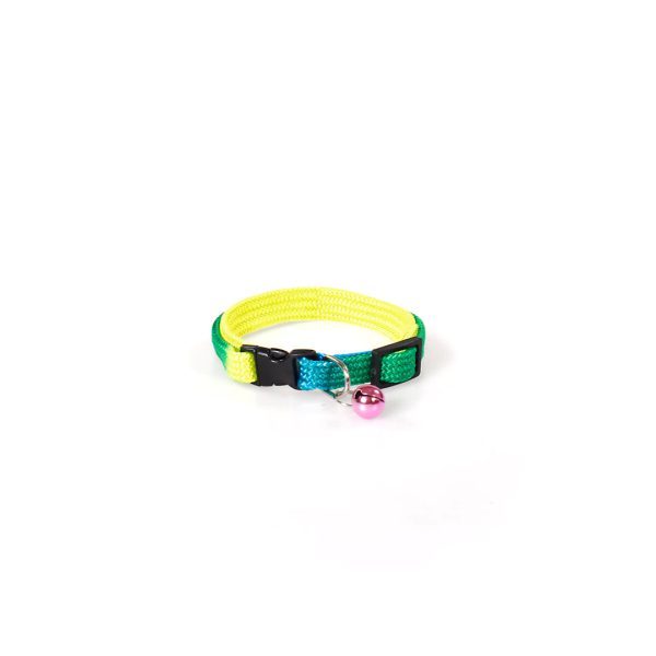 Nylon Webbing Quick Release Cat Collar Rainbow - Image 4