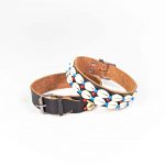 Leather Collar with 2 Rows of Shells 3x50cm