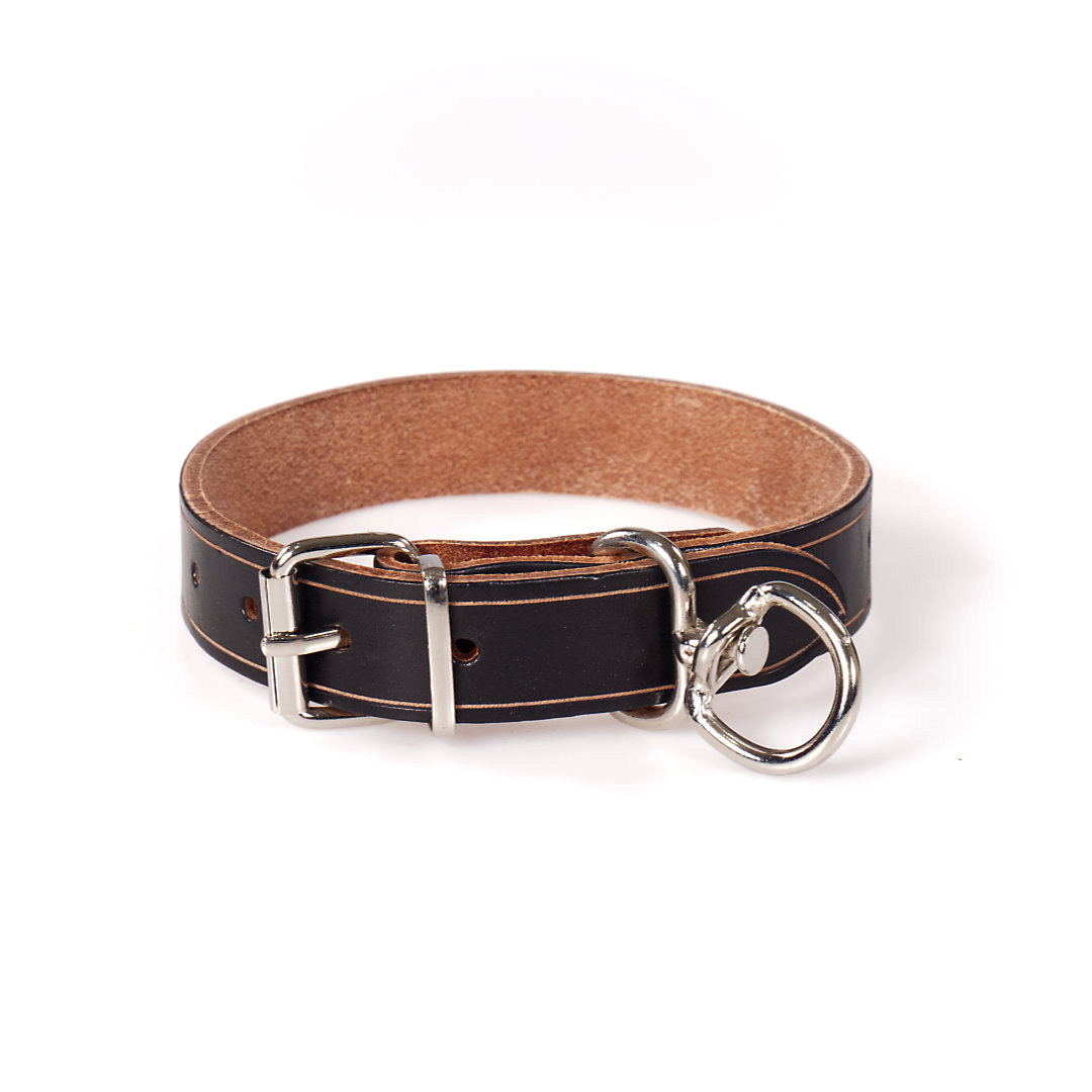 P1111630 Cowhide Leather Collars with Double-eye Swivel - Image 1